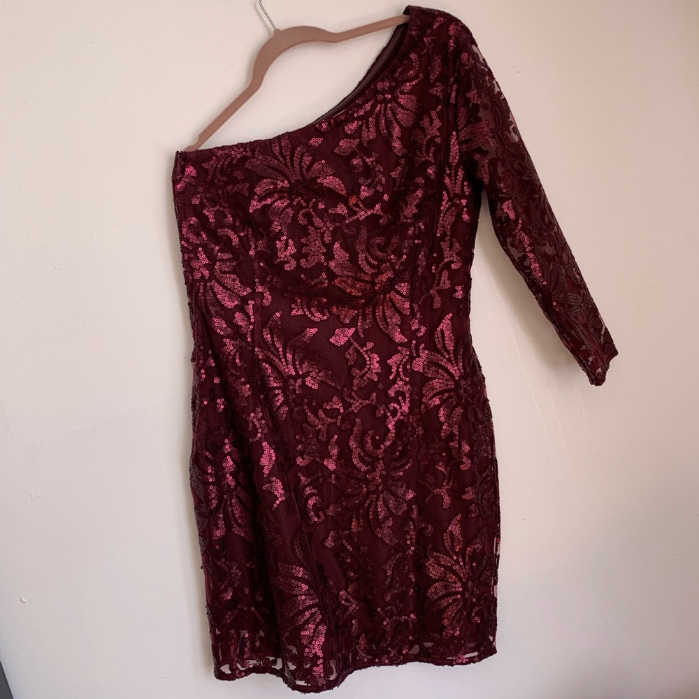 Burgundy shimmer dress